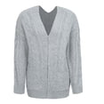 thumbnail image 4 of Women's Cardigan SweaterLong Sleeve Solid Color Knitted Pocket Long Cardigan Tops Coat, 4 of 5