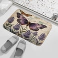thumbnail image 3 of Retro Lavender Flower Print Bath Rug, Coral Velvet, 20"x32",Ultra Soft and Non-Slip Bathroom Rugs, Water Absorbent and Machine Washable, 3 of 8
