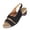 Black, variant on Two Strap Wedge Sandals For Women Open Toe Adjustable Ankle Strap Comfort Footwear