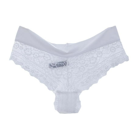 

JFY Women Sexy Solid Color Low Waist Hollow-Out Lace Underpants T-Back Briefs Panties