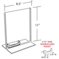 thumbnail image 2 of Clear Acrylic Double Sided T-Shape Sign Holder Frame with Attached Business Card Pocket, Frame Size: 8.5"W x 11"H, 10-Pack, 2 of 2