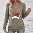 thumbnail image 3 of qucoqpe Women's Christmas Print Pullover, Long Sleeve Shirts for Women Casual Festive Holiday Tops, 3 of 9