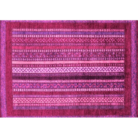 Ahgly Company Indoor Rectangle Abstract Pink Modern Area Rugs, 2' x 5'