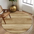 thumbnail image 2 of Round Rugs 5Ft, Light Brown Wood Grain Round Area Rug Washable Indoor Throw Carpet, Western Farmhouse Barn Door Soft Non Slip Circle Rug for Cabinet Bathroom Home Decor Aesthetic, 2 of 8