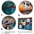 thumbnail image 3 of Designart "Nature in Art Nouveau Style" Animals Framed Wall Art Decor - Modern Farmhouse Blue Duck Hallway Framed Wall Art Decor, 3 of 6