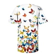 thumbnail image 3 of Patlollav Plus Size Womens Summer Tops Sexy Fold Print Regular Short Sleeve Button Blouse, 3 of 6
