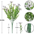 thumbnail image 3 of 6 Bundles Artificial Outdoor Flowers,UV Resistant Fake Violets Flowers with stems Plastic Faux Flowers Greenery Plants for Outdoor Hanging Plants Garden Porch Window Box Decor (White), 3 of 16