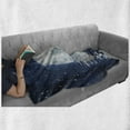 thumbnail image 6 of Moon Soft Flannel Fleece Throw Blanket, Moon Setting over the Sea with Waves Night Sky with Stars End of the Evening, Cozy Plush for Indoor and Outdoor Use, 60" x 80", Night Blue White, by Ambesonne, 6 of 6