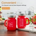 thumbnail image 6 of SUGARMOM Red Salt and Pepper Shakers Set  4 oz Cute Modern Glass Christmas Red Shaker Sets with Stainless Steel Lids  Red Kitchen Decor and Accessories for Home Restaurants Weddings, 6 of 6
