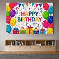 thumbnail image 4 of Colorful Birthday Theme Backdrop Banner with Balloons Gifts and Stars Party Supplies for Birthday Party Photography Props Decorations Happy Birthday Celebration, 4 of 7
