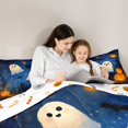 thumbnail image 4 of Manfei Kawaii Forest Ghost King Bedding for Kids, Night Sky Halloween Pumpkin King Bed in a Bag, Halloween Reversible, 7pcs, 4 of 7