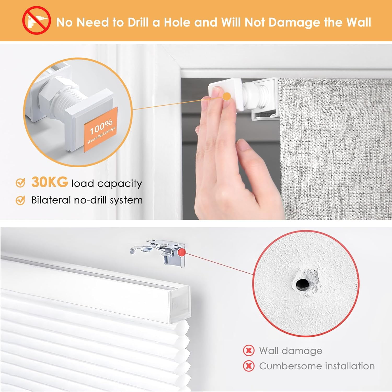 LazBlinds No Tools No Drill Cordless Roman Shades for Windows, Blackout Thermal Insulated UV Blocking Window Blinds, Room Darkening Fabric Blinds for Indoor Windows, 27'' W x 48'' H, Grey