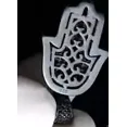 thumbnail image 2 of Men's 4.50Ct Round Cut Lab Created Black Diamond Hamsa Pendant 14K Black Gold Plated, 2 of 3