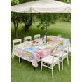 thumbnail image 3 of Outdoor Tablecloth with Umbrella Hole and Zipper, Colorful Easter Rectangle Table Cloth 60x102 Inch Waterproof Tablecloth, Easter Eggs Botanical Spring Floral Picnic Table Cover for Patio Camping, 3 of 7