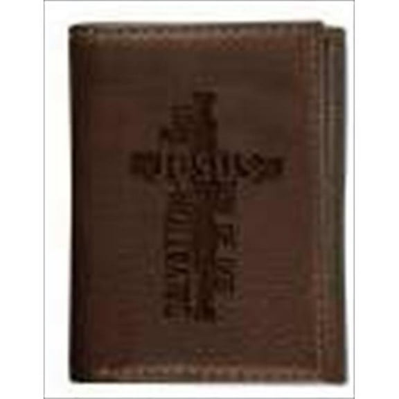 Christian Art Gifts 367347 Wallet Genuine Leather Cross Jesus Brown