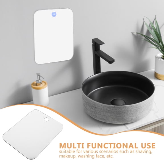 ELAYARD Travel Bathroom Mirror Round with Cup, Shatterproof and Fog-Free Design for Easy Use