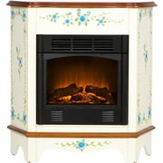 Claire Petite Electric Fireplace, White Handpainted