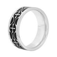 thumbnail image 2 of steel nation jewelry mens stainless steel 8mm black celtic cross wedding band - mens ring, 2 of 4