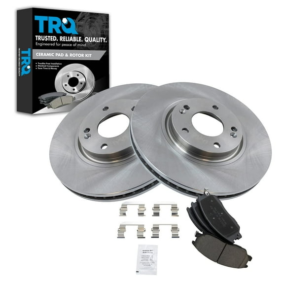 TRQ Front Brake Pad & Rotor Kit Brake Pads Brake Rotor Ceramic Fits Select 2003-2005 Hyundai XG350 2004-2006 Kia Amanti