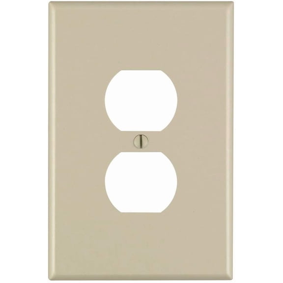 Leviton 86103 001-000 1 Duplex Receptacle Oversized Wall Plate, 1 Gang, 5-1/4 in L X 3-1/2 in W 0.255 in T, Ivory