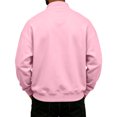thumbnail image 4 of Fleece Quarter Zip Sweatshirt for Men Long Sleeve Stand Collar Solid Pullover Trendy Fall Winter Casual Warm Comfy Top with Pocket Pink M, 4 of 4