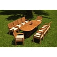 thumbnail image 5 of Grade-A Teak Dining Set: 10 Seater 11 Pc: 94" Mas Oval Trestle Leg Table And 10 Maldives Arm Chairs Outdoor Patio WholesaleTeak #51ML2311, 5 of 6