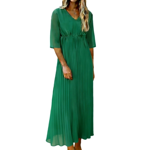 Vestido de Manga de Ruffle Polka Dot de la Mujer de la Gasa de Manga Corta Fluido Casual Verano Mini