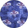 thumbnail image 1 of Ahgly Company Indoor Round Patterned Light Slate Blue Area Rugs, 3' Round, 1 of 6