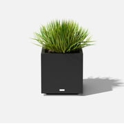 Veradek Block Series Cube Small 18 Plastic Planter - Black