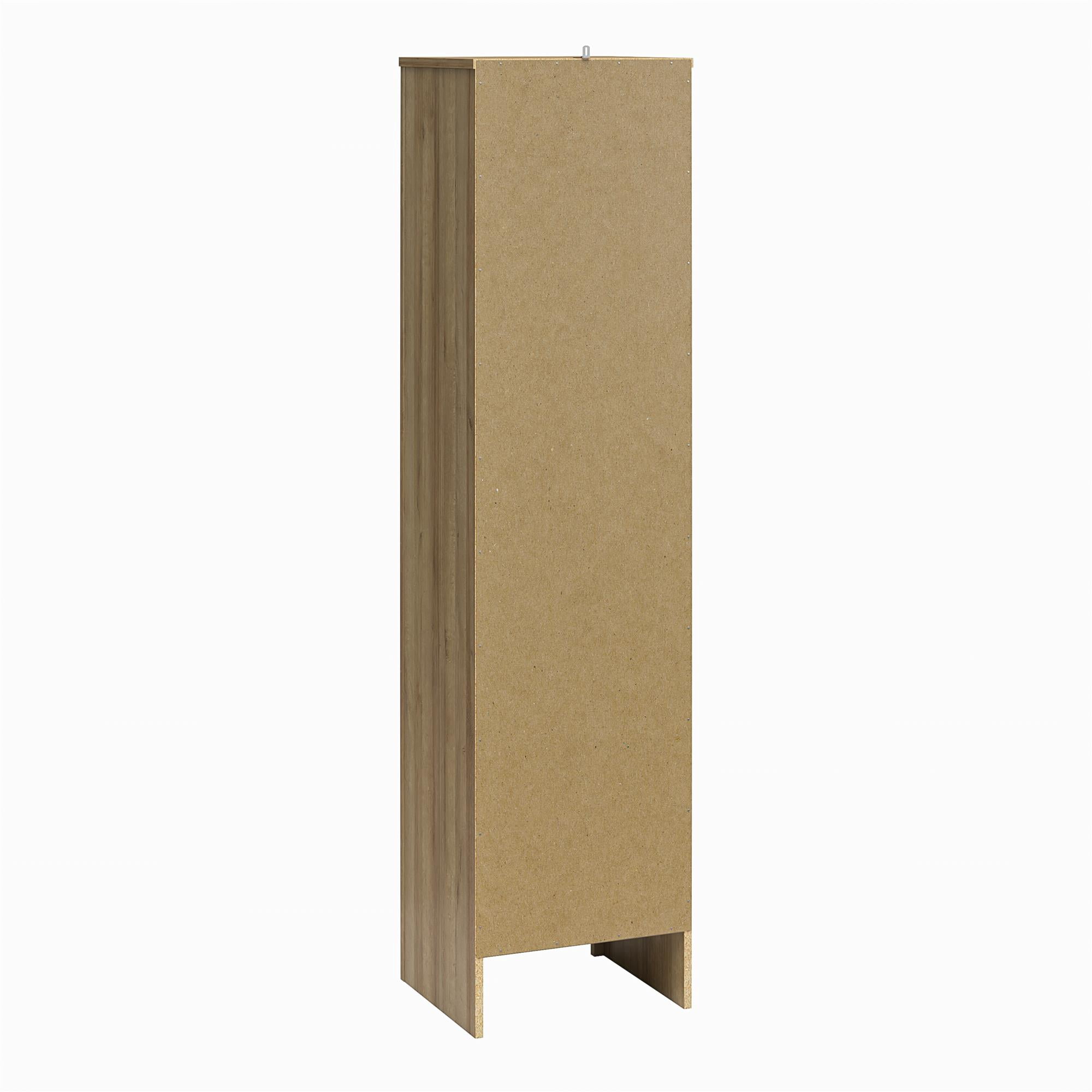 Ameriwood Home Wimberly Tall 1-Door Cabinet, Natural with Faux Rattan