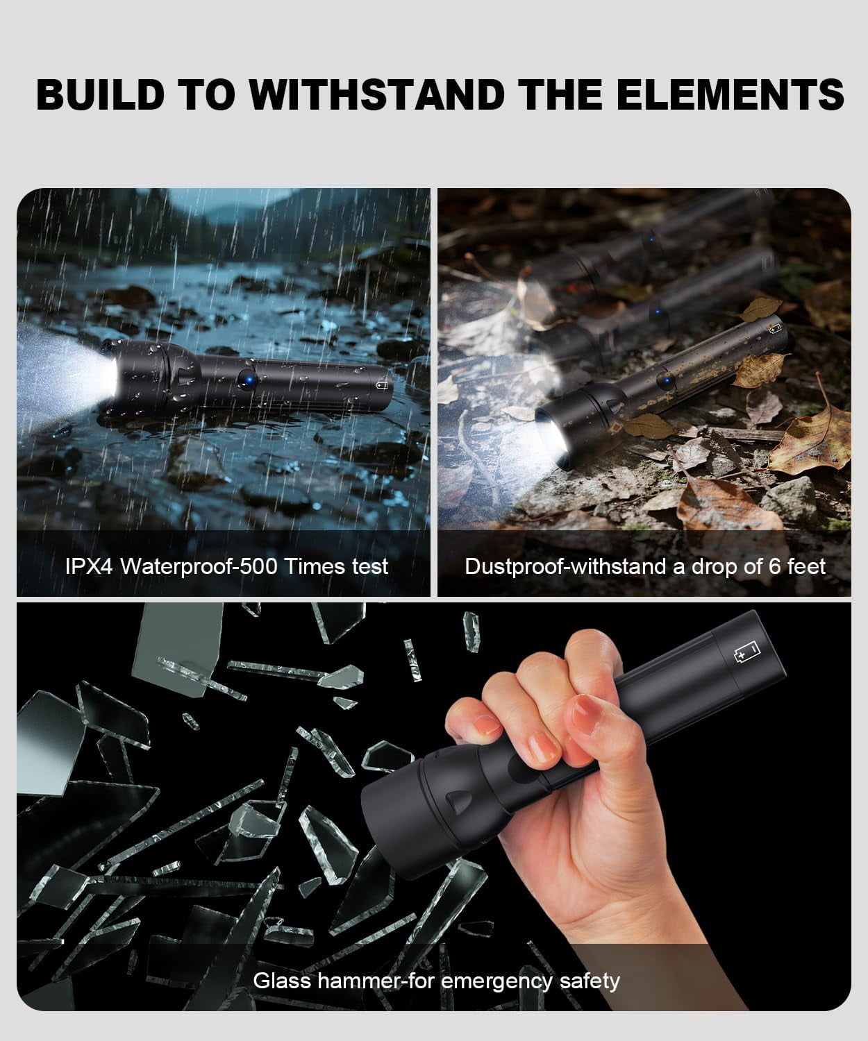 USB C Rechargeable Flashlight 1000 Lumens, 3 Pack Zoomable LED Flashlights with 5 Modes, 12H Runtime, for Home Emergency, Camping, Hiking, Car Repair