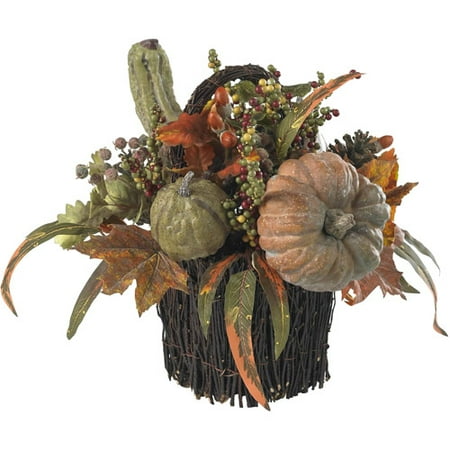 Fall Pumpkin and Berry Table Arrangement