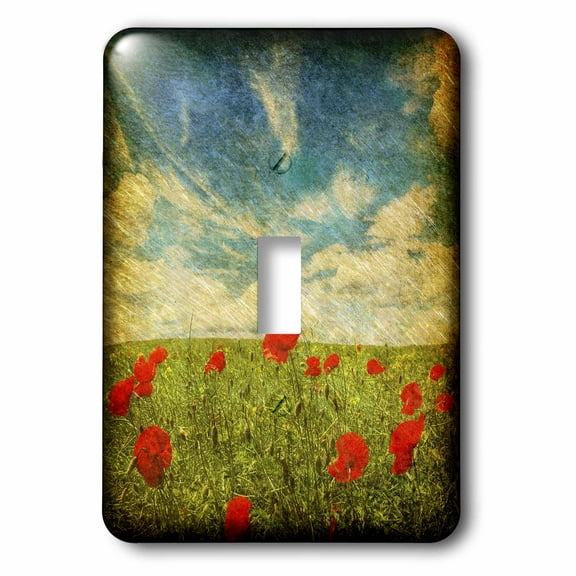 3dRose, Grunge Poppies against the Sky, single toggle switch