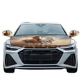 thumbnail image 2 of Jeiento Car Hood Cover with Side View Mirror Cover Navajo Horse Car Hood Protector Sturdy Fabric Exterior Rear View Accessories with Two Buckles Suitable for Sedan, 2 of 7