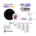 thumbnail image 2 of Cascada de Luces Navicolors  Navideña Decorativa Luz Led Multicolor 150 Focos 8 Funciones Cable Transparente 2 m, 2 of 4
