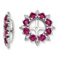 thumbnail image 1 of Sterling Silver Rhodium Diam. & Created Ruby Earring Jacket QJ119JUL, 1 of 2