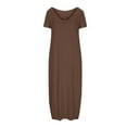 thumbnail image 6 of Karight Womens Plus Size Maxi Dresses Summer T Shirt Dress Casual V Neck Short Sleeve Long Dress, 6 of 6