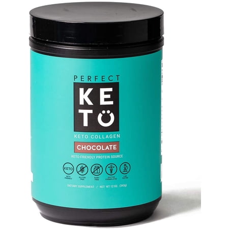 Perfect Keto Collagen Protein Powder with MCT Oil | Grassfed  GF  Multi Supplement  Best for Ketogenic Diets - Chocolate