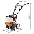 thumbnail image 2 of 1.7HP/1250W/43cc Gasoline Engine Tiller Cultivator Two-stroke Cultivator+Goggles, 2 of 12