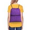 thumbnail image 4 of Naloa Glitter Purple Drawstring Backpack String Bag Cinch Water Resistant for Gym Shopping Sport Yoga, 4 of 6