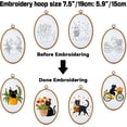 thumbnail image 3 of 4 Pack Funny Black Cat Embroidery Kits for Beginners Starter Hand Embroidery Kit with Cat Patterns and Instructions Cat Pattern Embroidery Starter Kit for Adults Women Crafting, 3 of 9