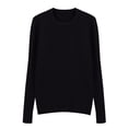 thumbnail image 6 of TRUBKH Women's Sweaters Mock Neck Top Long Sleeve Fall Casual Sweater Going Out Tops Wool Blend Sweater Lightweight Sweater Pullover Top Slim Fit Loose Fit Tunic Tops Blouse Womens Tops Black M, 6 of 8