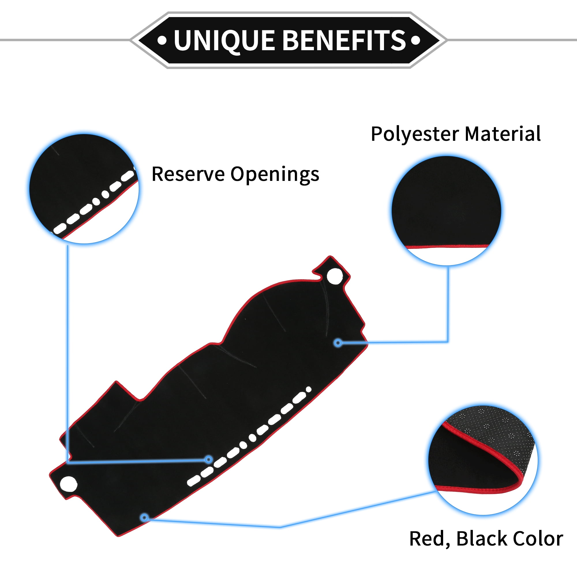 Unique Bargains Non-Slip Polyester Dashboard Cover for Toyota Corolla 2004-2008 Black