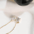 thumbnail image 3 of Radiant Jewelry Toi et Moi Moissanite Pendant Necklace Round & Pear Cut 2CT Gold Plated 925 Sterling Silver, 18 Inch Chain, 3 of 4