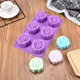 thumbnail image 5 of Moldes de silicona, 6 cavidades en forma de rosa, molde para jabón, molde para hornear, utensilios para hornear para pasteles, jabón, dulces, chocolate, magdalenas, gelatina, pan, pudín, muffins, 5 of 5