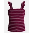 thumbnail image 6 of Time and Tru Women's Smocked Cotton Tank Top with Ruffle Straps, Sizes XS-XXXL, 6 of 6
