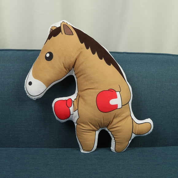 Horse Cartoon Emotion Stuffed Toy Horse Pillow Emotion Stuffed Toy Stuffed Horse Pillow for children's room nap pillow Boxing Horse