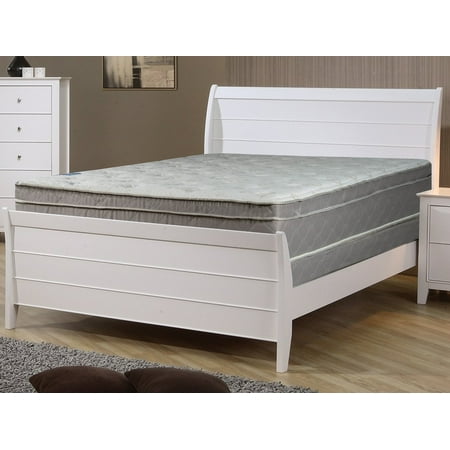 Continental Sleep, 10" Fully Assembled Pillow Top Eurotop FOAM ENCASED Medium Plush Innerspring Mattress and 8" Semi Flex Box Spring, Twin Size