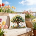 thumbnail image 2 of Easter Pillow Covers with Rabbits and Egg Patterns, Decorative Linen Throw Pillow Cases, Square Cushion Covers for Sofa Couch Home Holiday Decor, 2 of 6