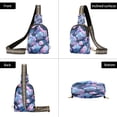 thumbnail image 3 of Stylish Leather Crossbody Bag 8.46x5.9x2.16In Easy To Carry Multi-Purpose Travel Hiking Shopping Fashion Bag Purple Leaves, 3 of 7